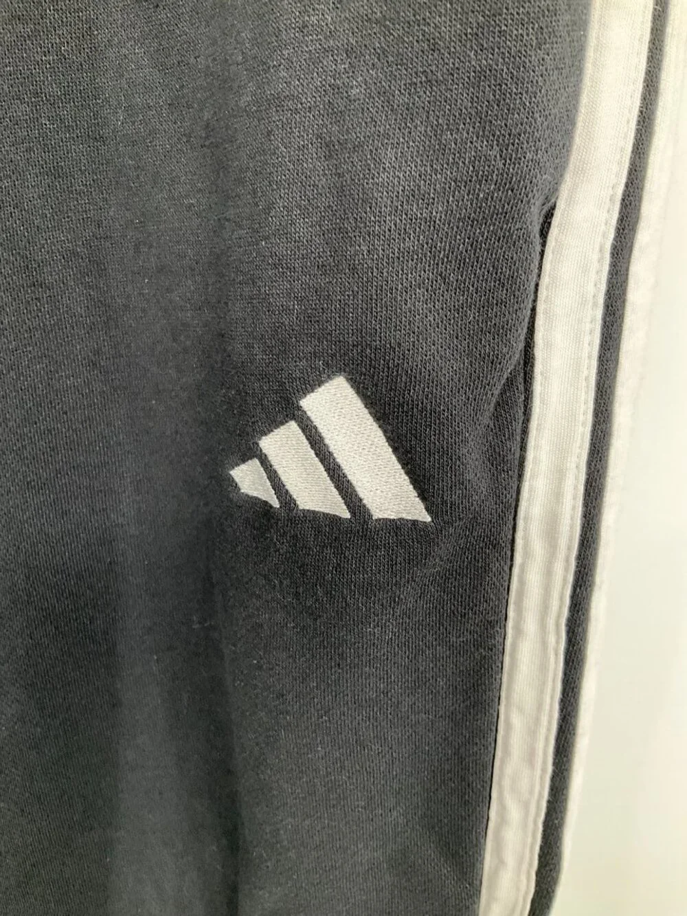 Adidas Essentials 3-Stripes Fleece Loose-Fit Sweatpants, Size XL, Black/White - Picture 4 of 8